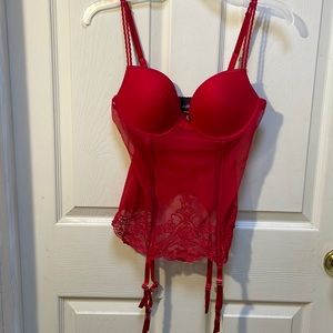 Red garter lingerie, size large